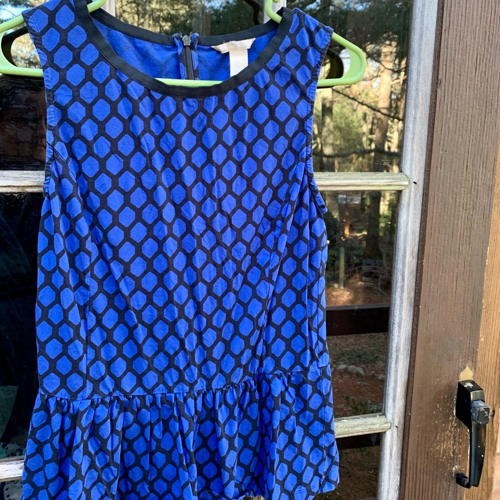 Banana Republic peplum geometric sleeveless blouse shirt tank top